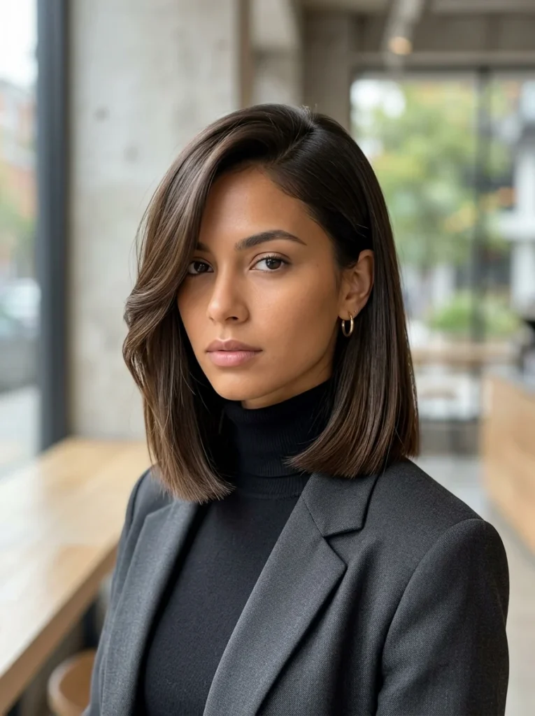 Blunt Bob With a Deep Side Part