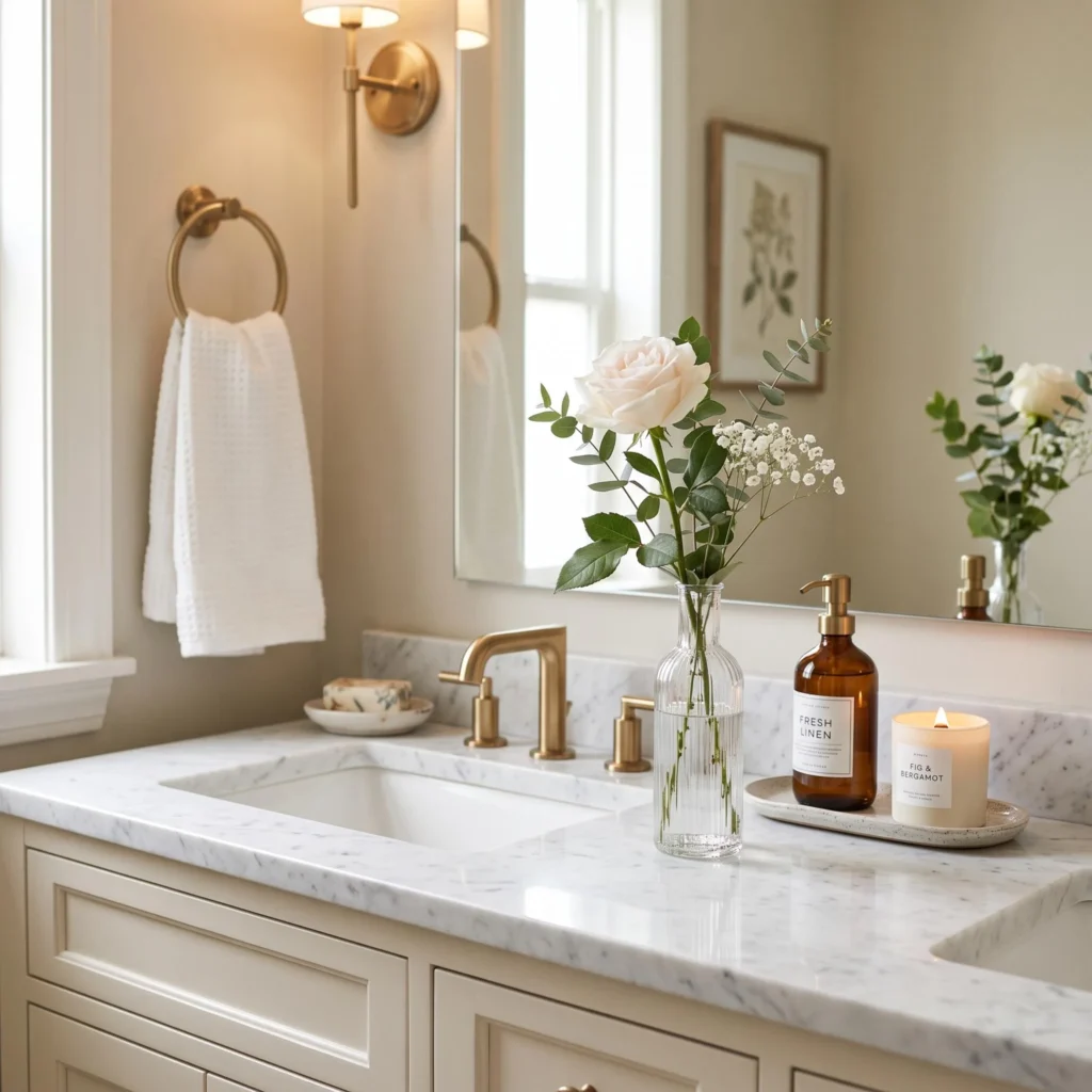 Add a Small Vase With Fresh Flowers