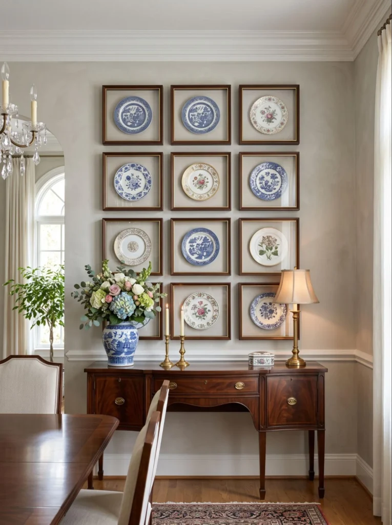 Plates Framed with Shadow Boxes