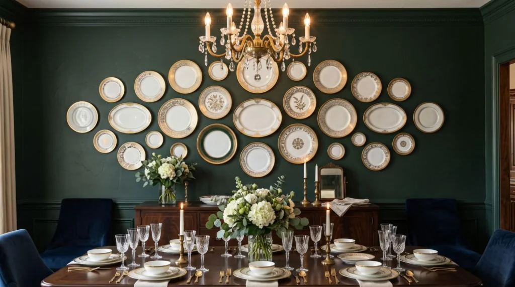 Gold-Rimmed Plate Display