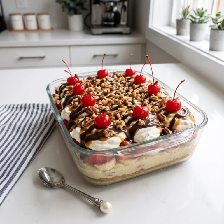 No Bake Banana Split Dessert Recipe