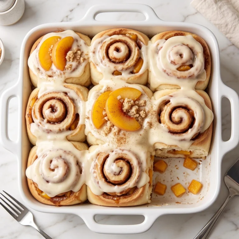 Peach Cobbler Cinnamon Rolls Recipe