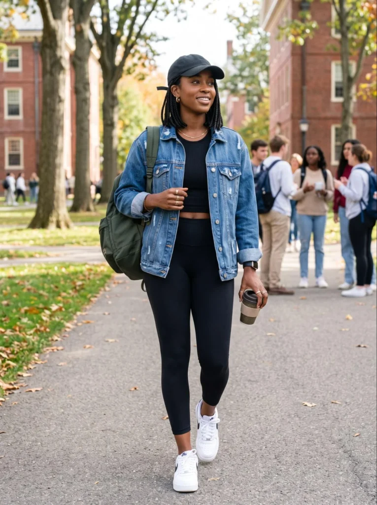 Denim Jacket With Leggings