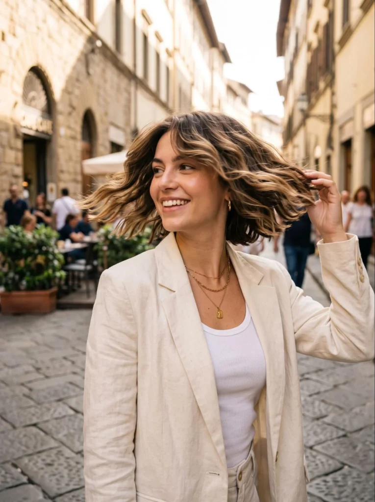  Textured Italian Bob with Soft Waves