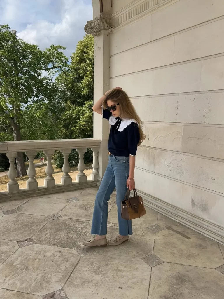 Navy Peter Pan Collar & Denim