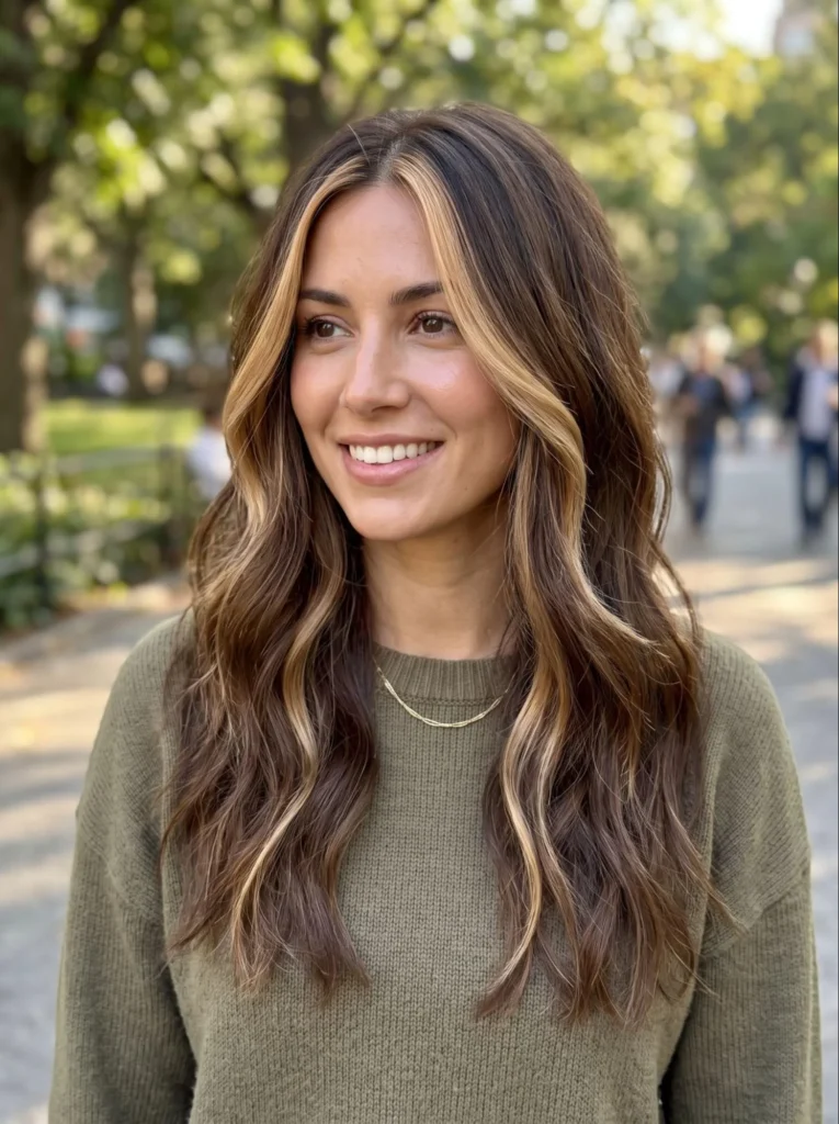 Long Hair With Money Piece Highlights