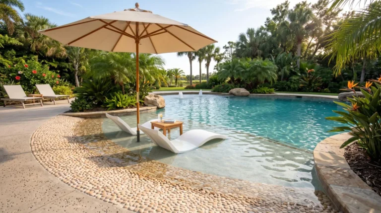 15 Beach Entry Pool Ideas for a Relaxing Backyard Escape
