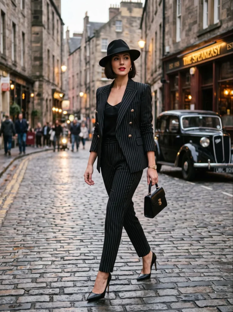 Pinstripe Pantsuit