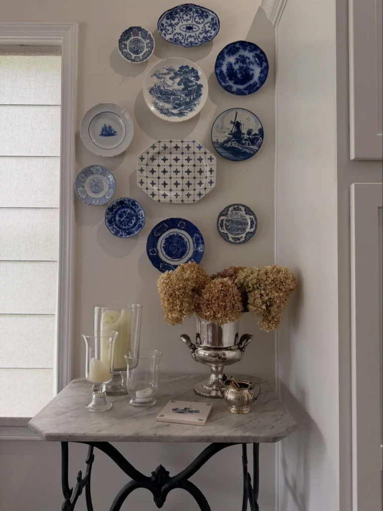 Blue & White Collector's Plate WallÂ
