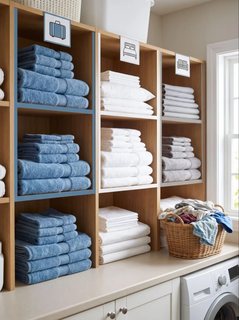 Color-Coded Linens by Room