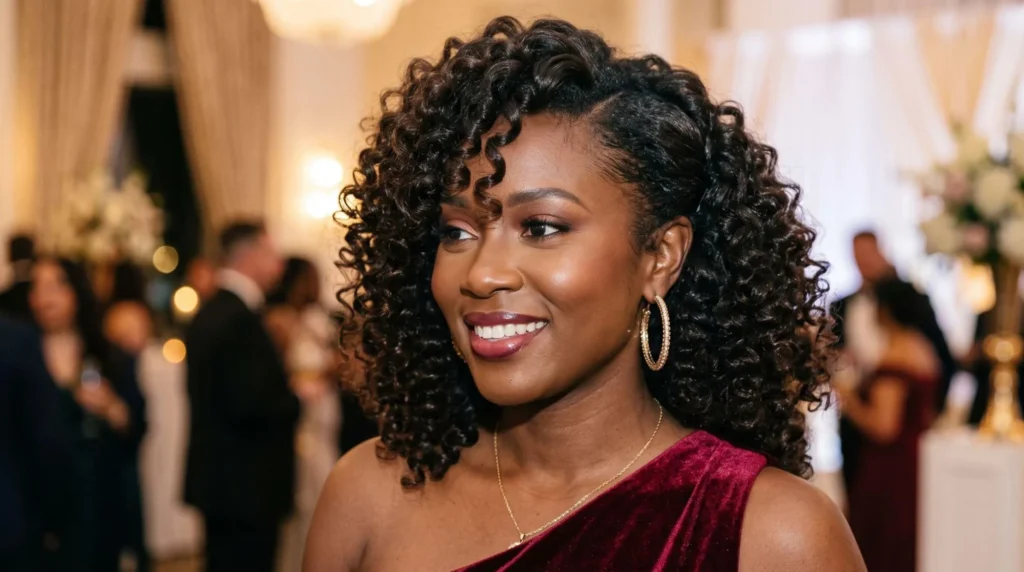 Glam Burmese Curly Hairstyle For Special Events