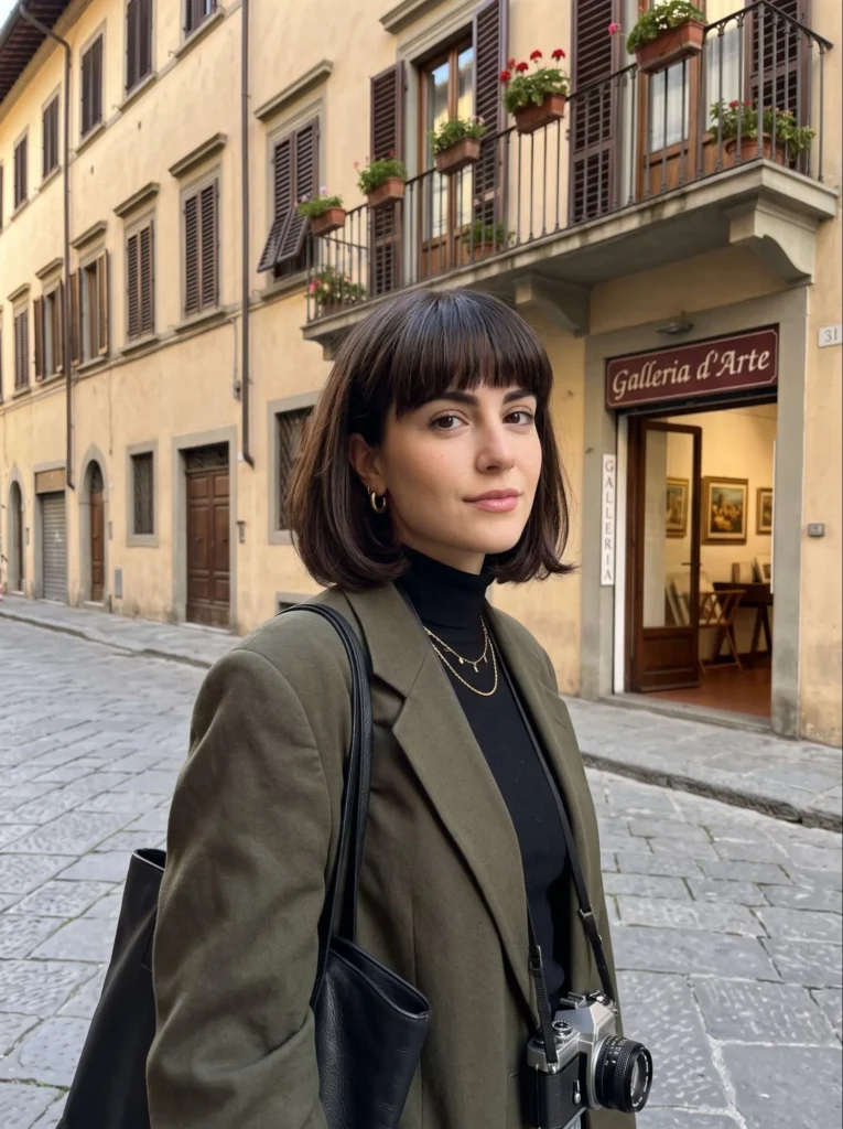 Italian Bob With Blunt Bangs