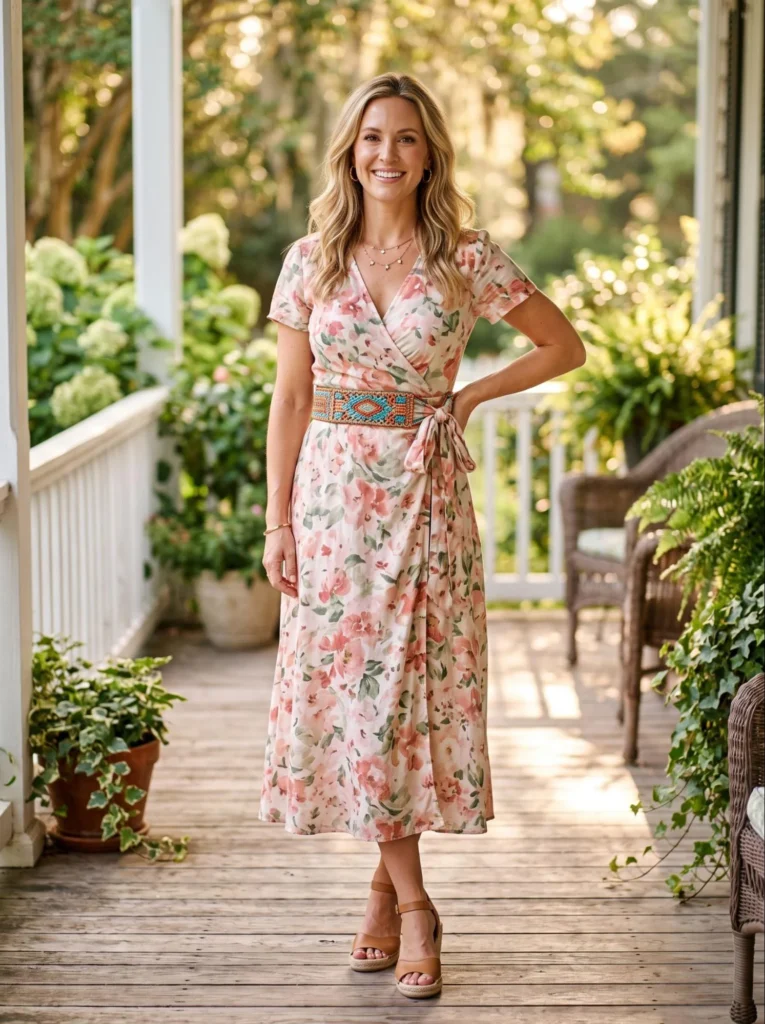 Wrap Dress With a Statement Belt