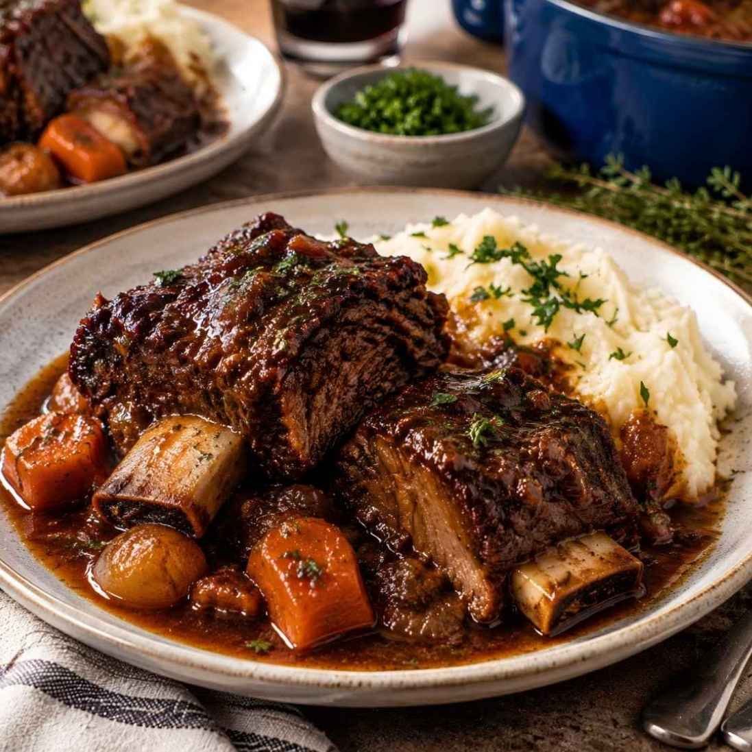 Baked Beef Short Rib Recipe This baked beef short rib recipe is the perfect show-stopping main dish for a special dinner or a relaxed weekend meal.