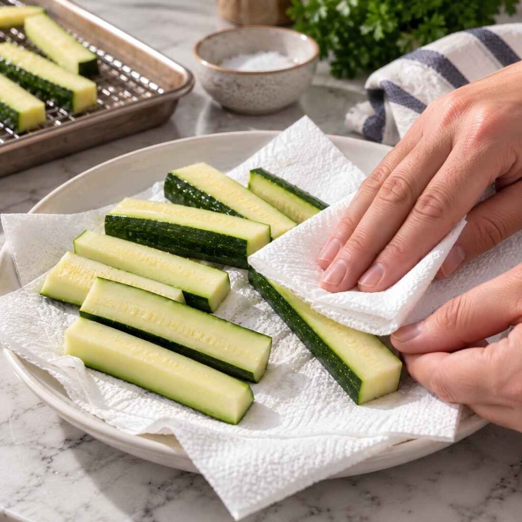 Blot Them Properly: Press each spear between heavy paper towels,