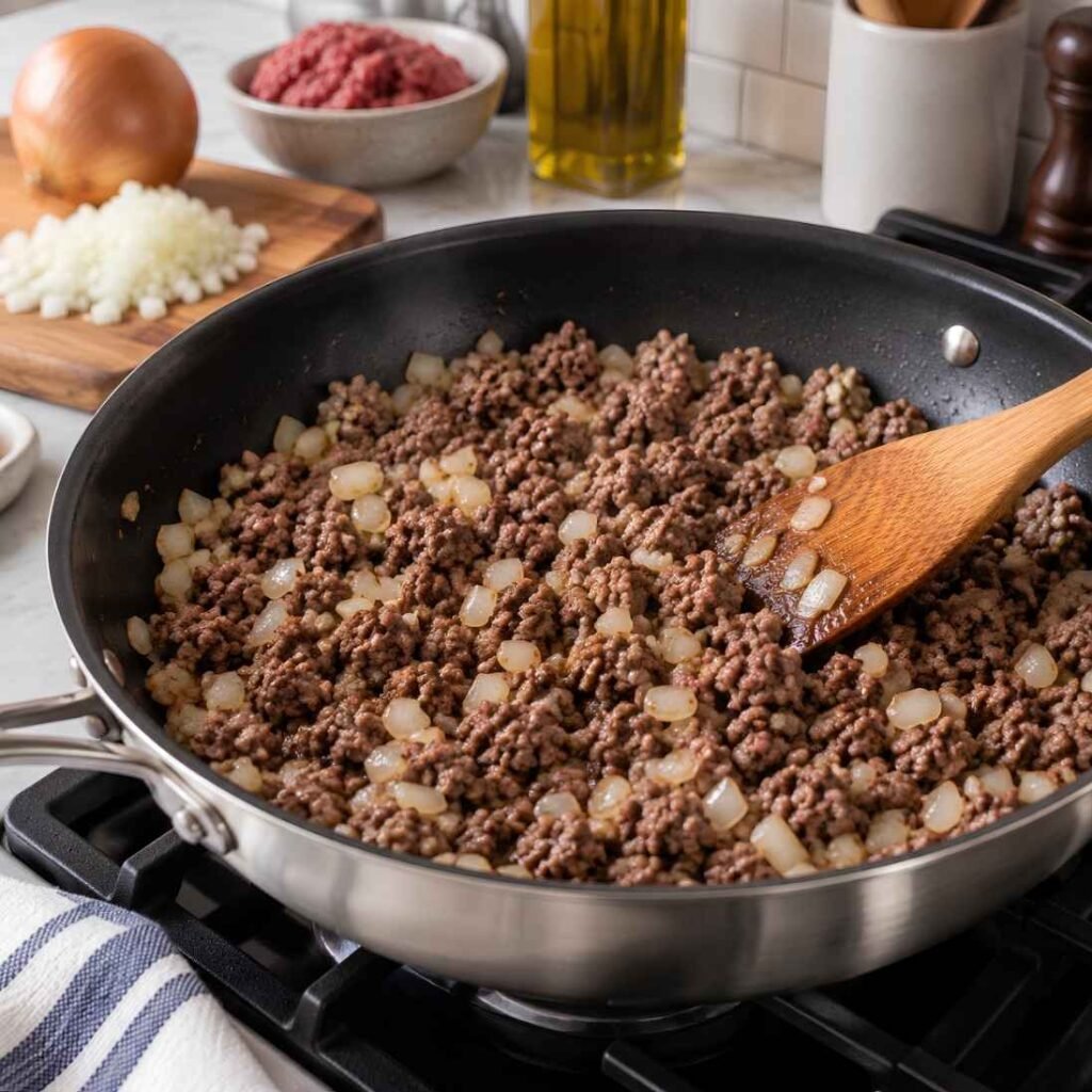 Brown the Meat and Onion