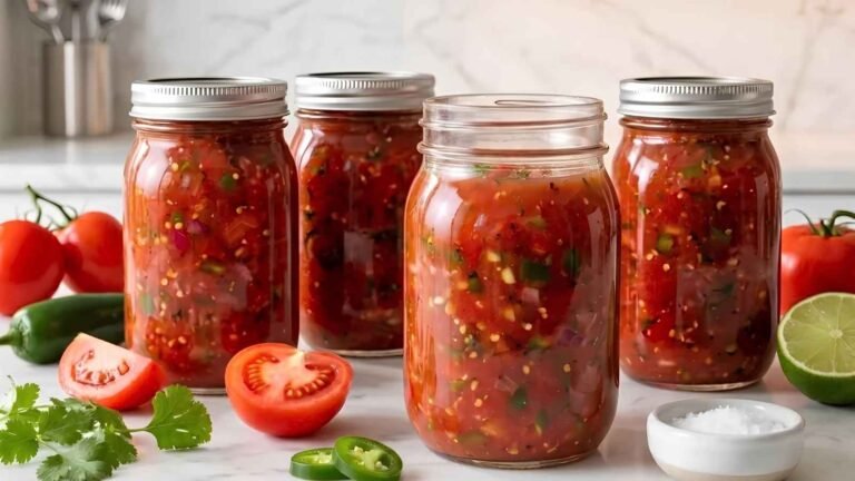 This canned salsa recipe with fresh tomatoes is the perfect