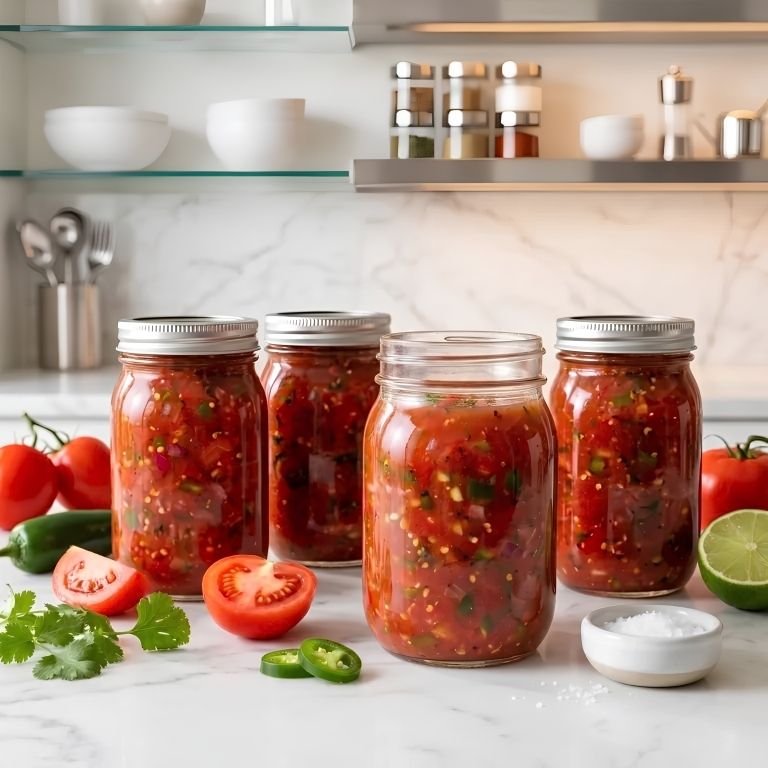 This canned salsa recipe with fresh tomatoes is the perfect