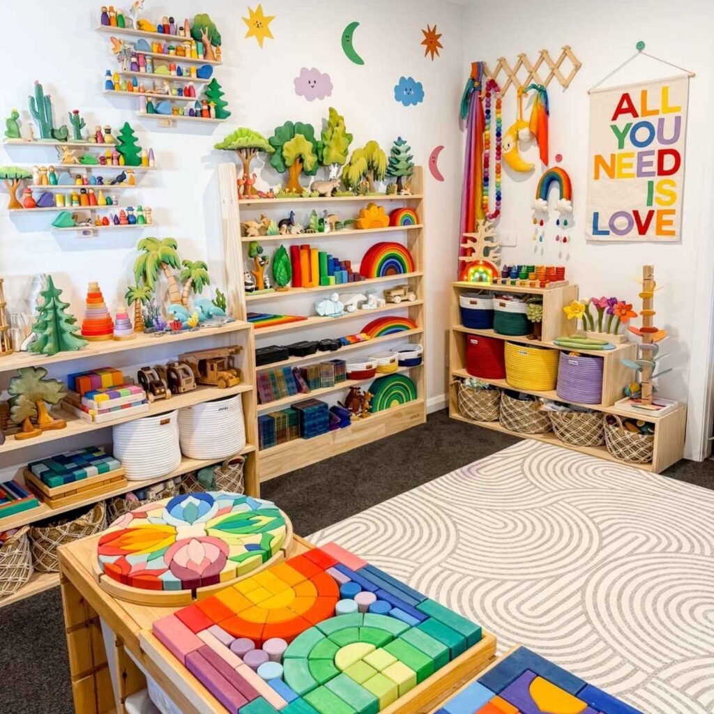 Colorful Montessori Playroom with Smart Storage