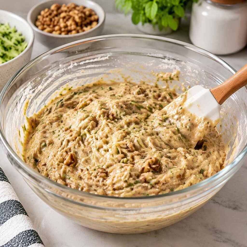 Combine and Fold the BatterSlowly pour the wet ingredients into the bowl of dry ingredients.