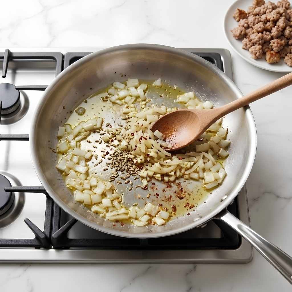 Cook the Aromatics Add the remaining tablespoon of oil