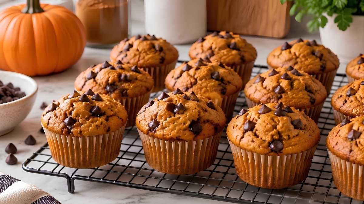 Healthy Pumpkin Chocolate Chip Muffins Recipe These are pumpkin muffins that happen to be lighter than most, not health food pretending to be dessert.