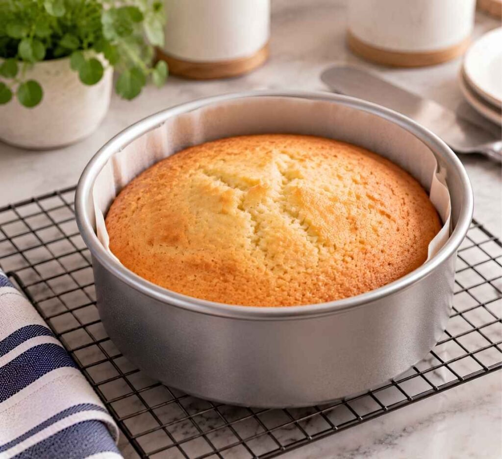 Cool Completely. Let the cake sit in the pan for 10 minutes,