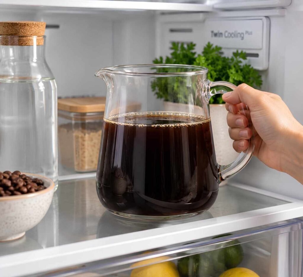  Cool the Mixture. Add 2 cups of cold filtered water to the pitcher.