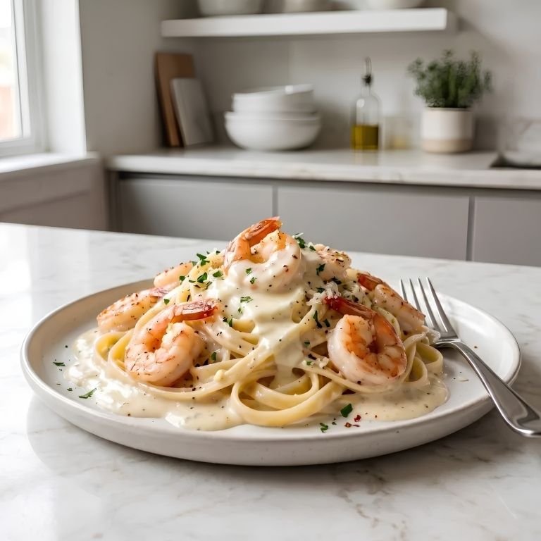Creamy Shrimp Fettuccine Recipe for Weeknight Dinner This creamy shrimp fettuccine recipe