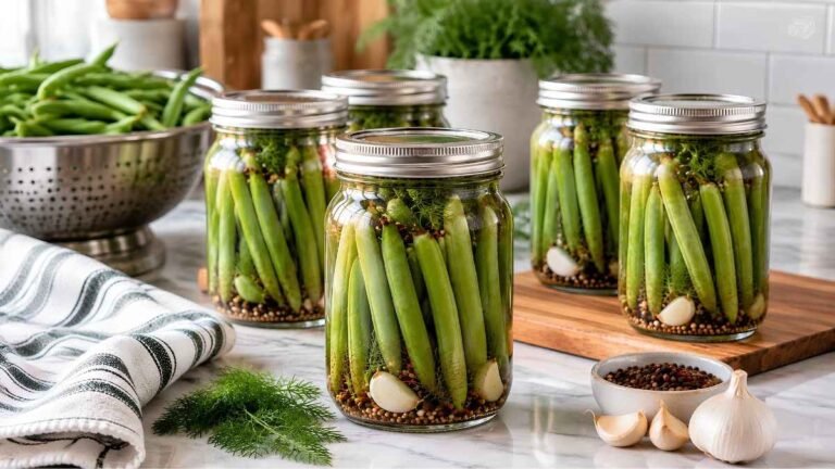 Easy Pickled Dilly Beans Recipe This easy pickled dilly beans recipe is the perfect way to turn fresh green beans into a crisp, tangy snack bursting with garlic and dill flavor.