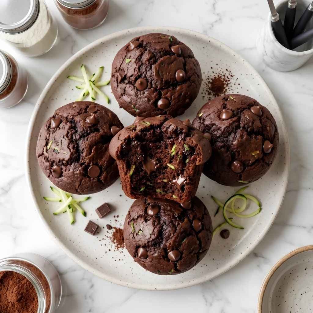 Healthy Zucchini Chocolate Muffins Recipe Zucchini in a chocolate muffin does something