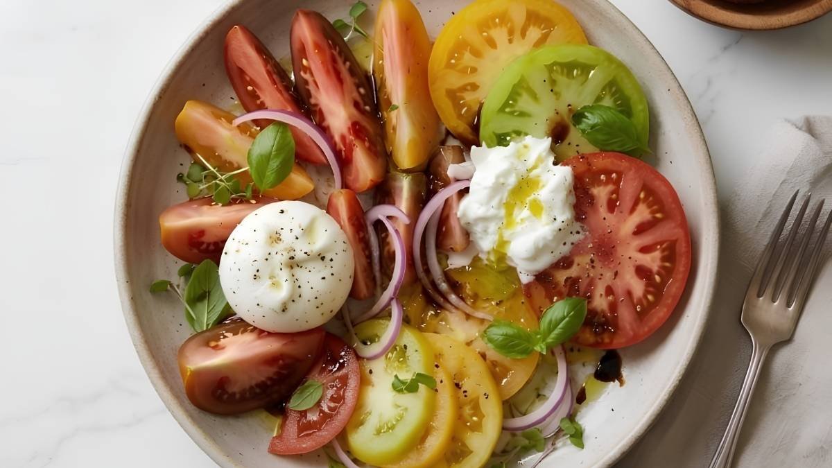 Heirloom Tomato Salad Recipe This heirloom tomato salad recipe is the perfect light,