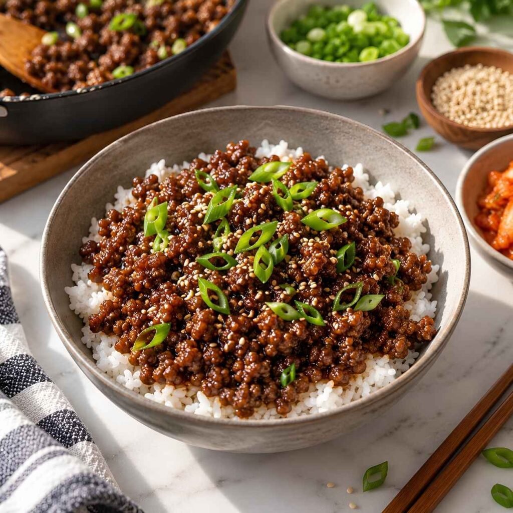 Korean Ground Beef Bulgogi Recipe Craving that bold, sweet-savory Korean flavor but don't have hours to marinate meat?