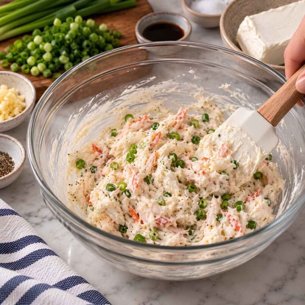 Make the Filling. Beat the softened cream cheese in a medium bowl until completely smooth, 