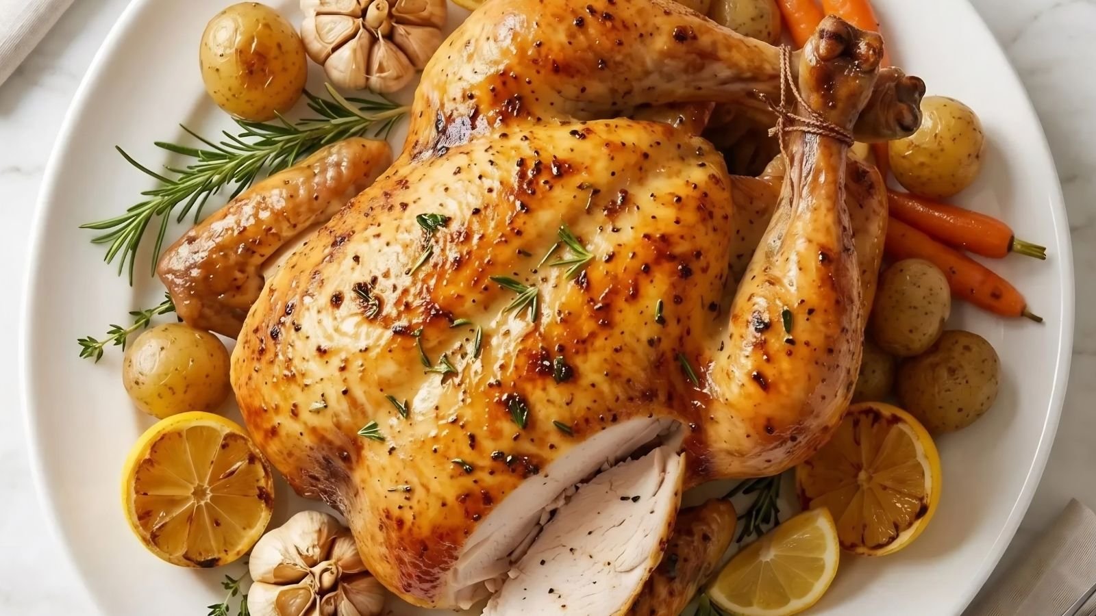 Perfectly Juicy Roasted Chicken Recipe This perfectly juicy roasted chicken recipe