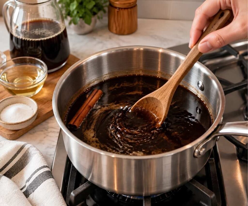 Stop Stirring
Once the sugar is fully dissolved, take the spoon out and leave it out.