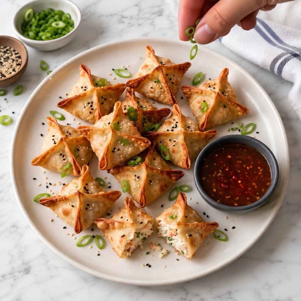 Garnish and Serve. Scatter the white and black sesame seeds and the sliced