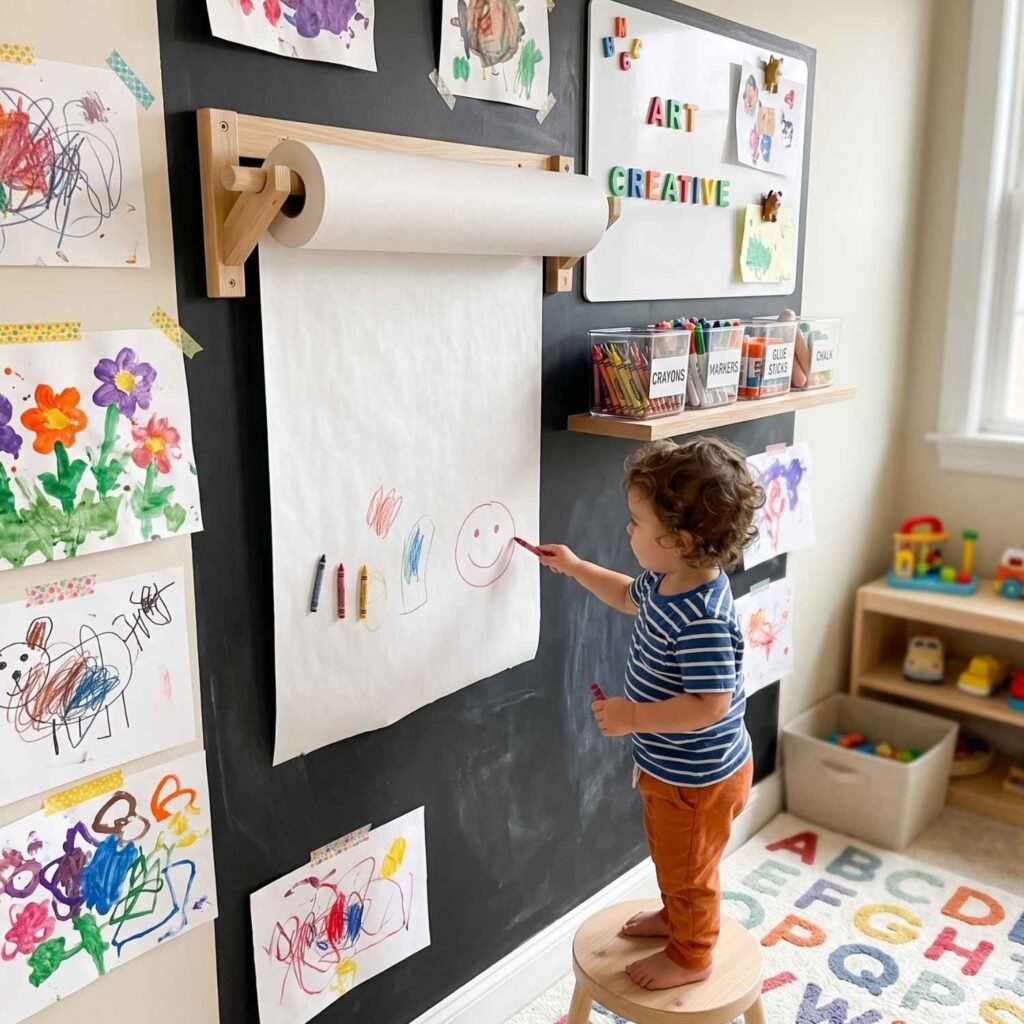 Wall-Mounted Art and Creativity Station
