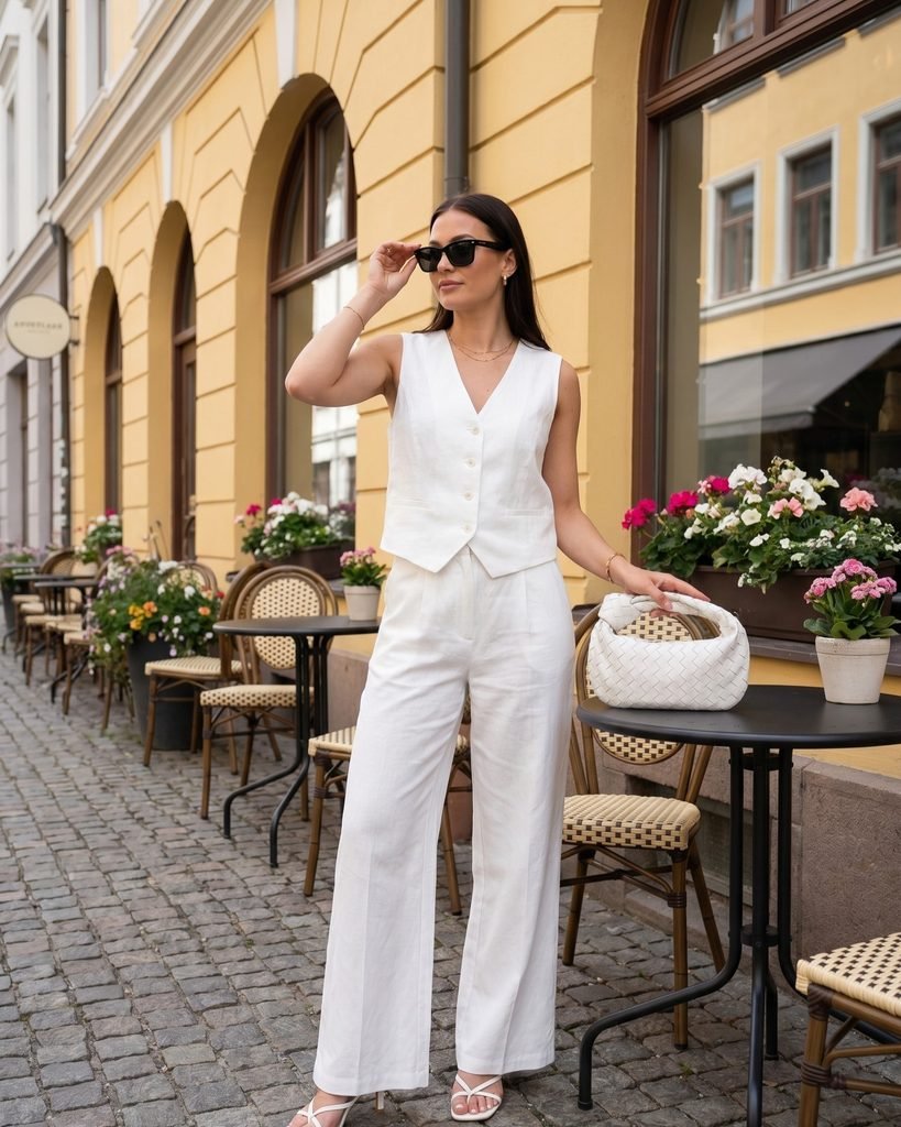 White Linen Co-Ord Set: A Minimalist August Outfit for Effortless Style