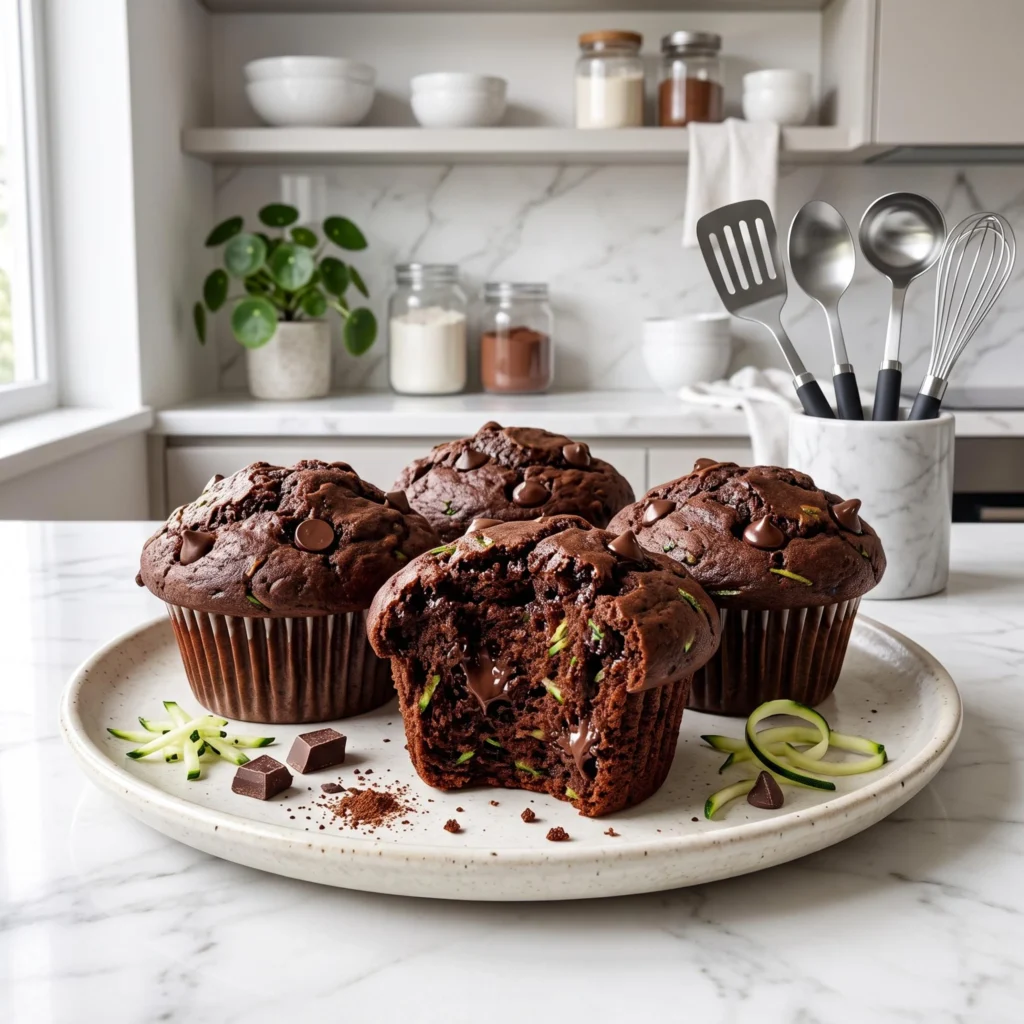 Healthy Zucchini Chocolate Muffins Recipe