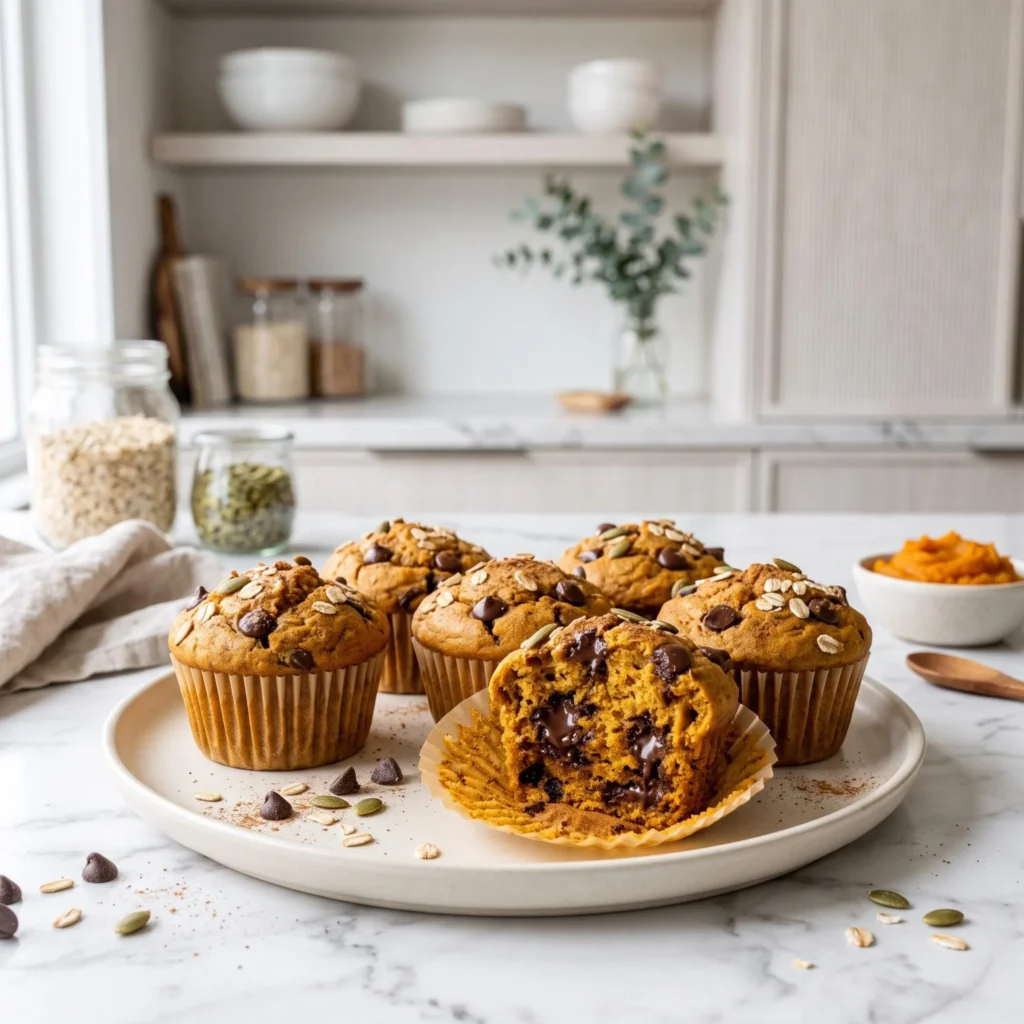Healthy Pumpkin Chocolate Chip Muffins Recipe