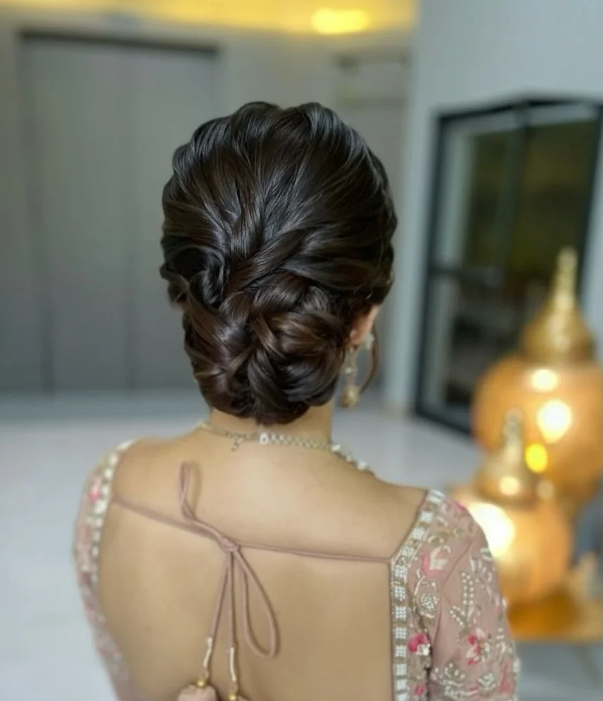 Elegant Twisted Low Bun for Medium Hair  