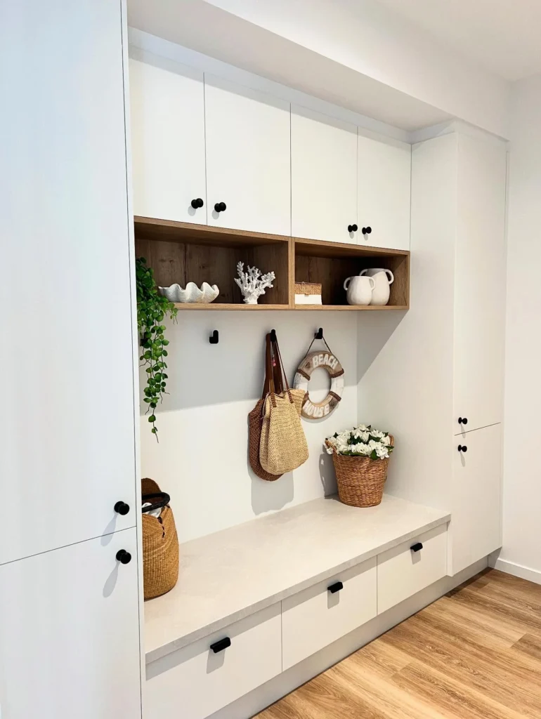 Built-In Entryway Drop Zone With Bench