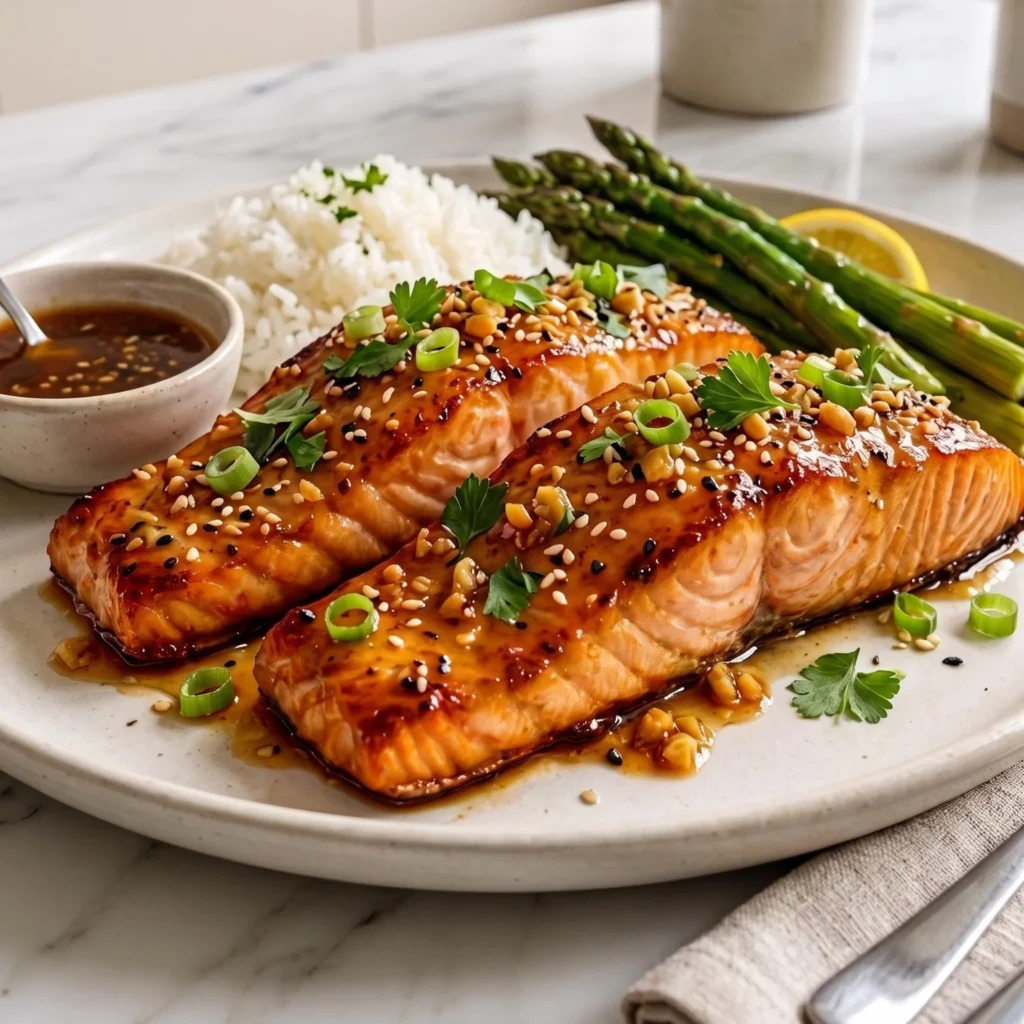 Honey Garlic Glazed Salmon Recipe