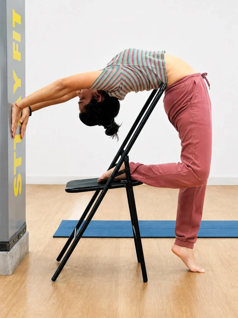 Chair-Assisted Deep Backbend for Flexibility
