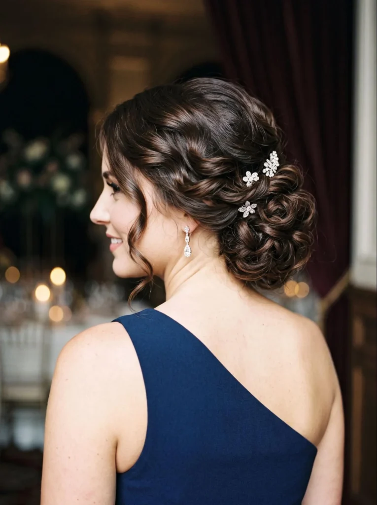 Romantic Side Swept Updo