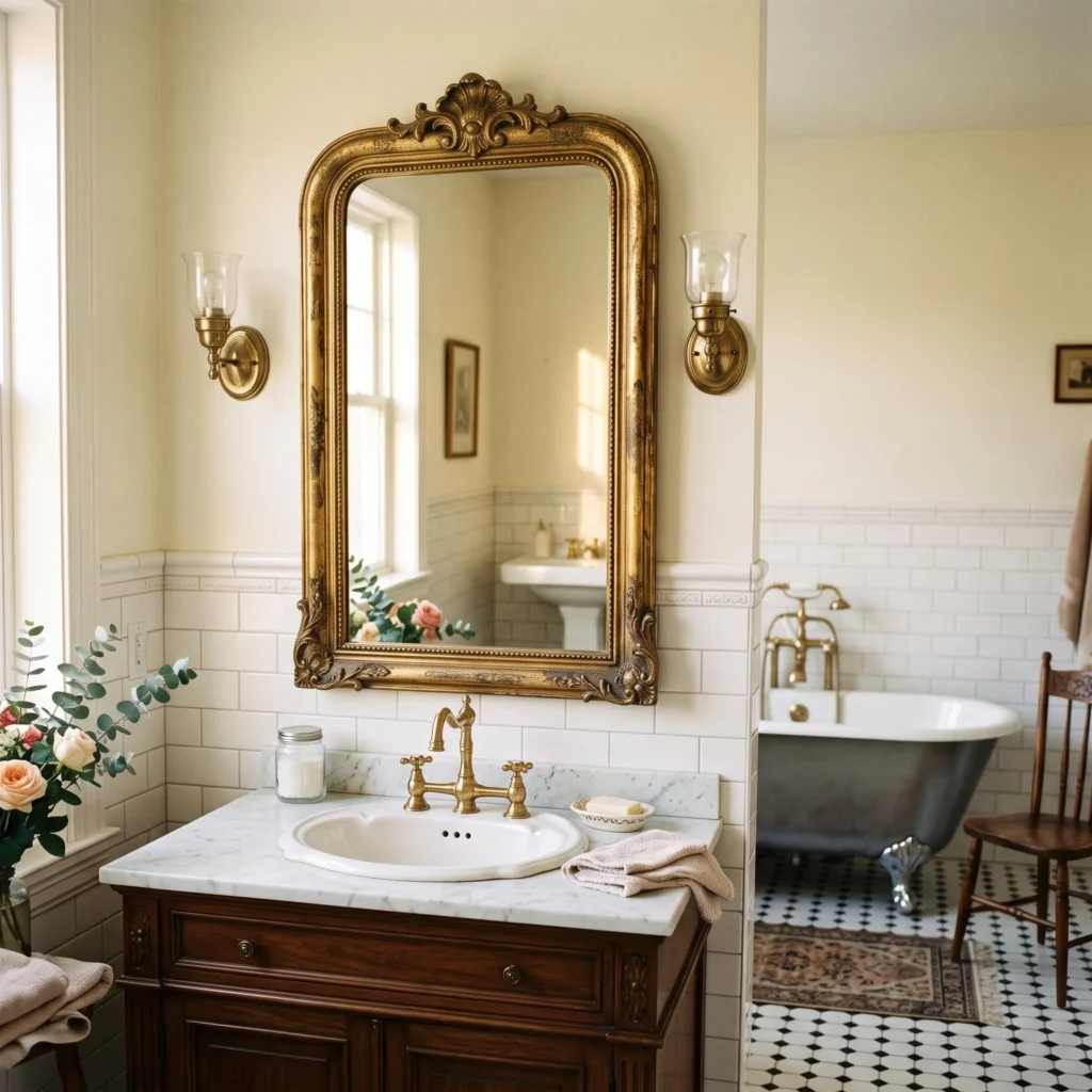 Vintage Inspired Bathroom Mirror