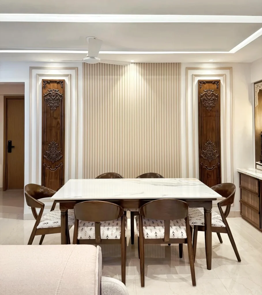 Elegant Fluted Panel Dining Room Wall 