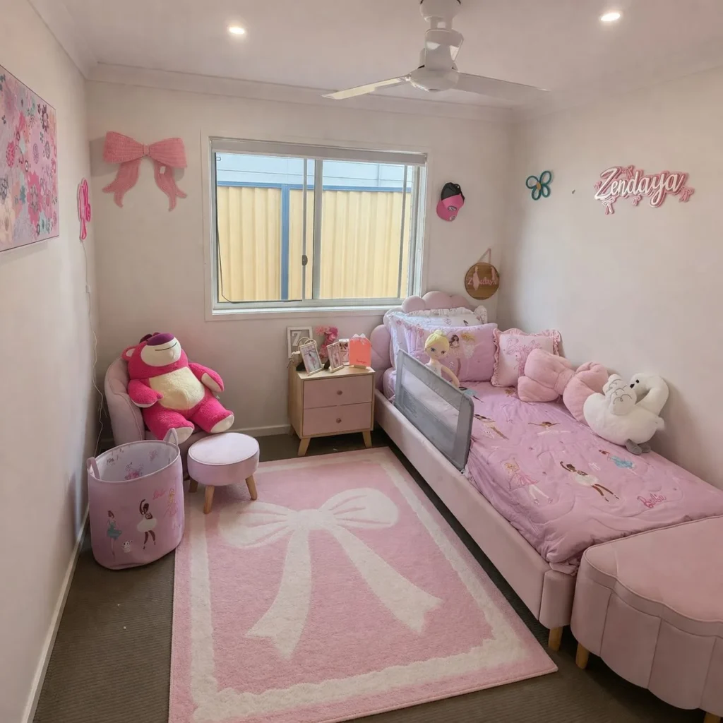 Pretty Pink Bow Toddler Bedroom 