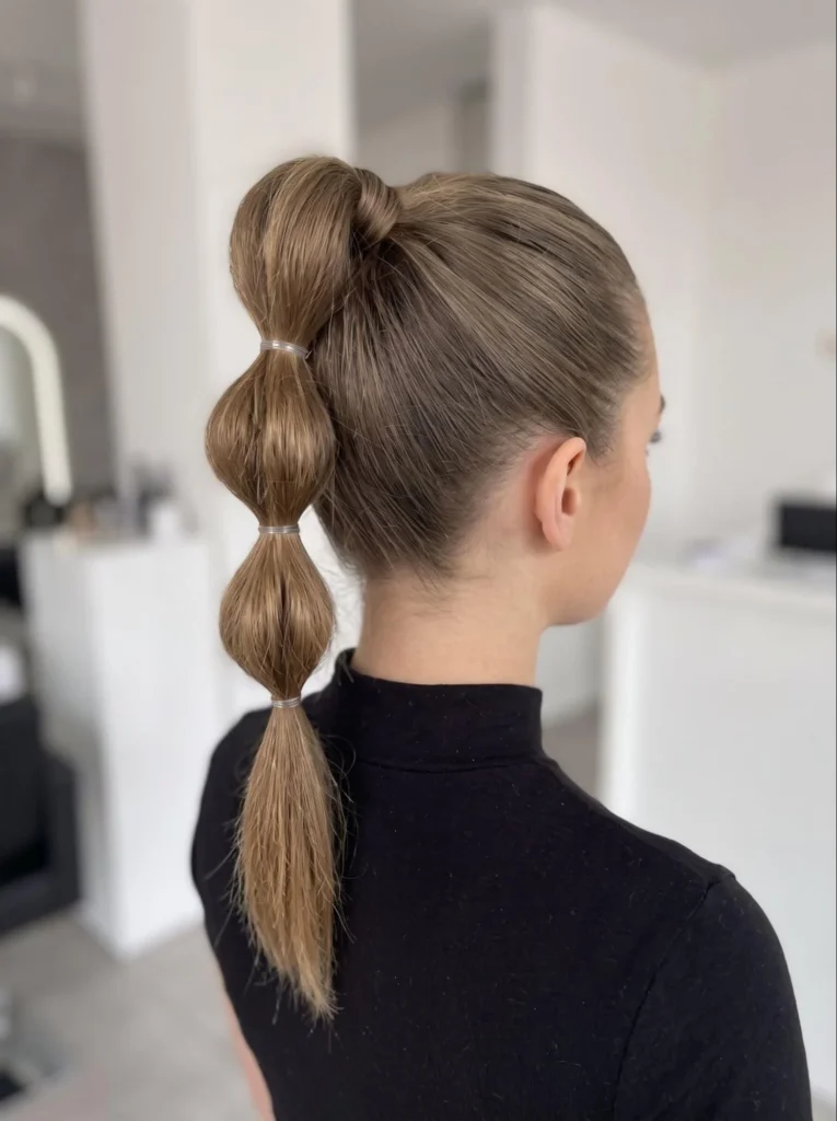 Bubble Ponytail Updo for Medium Hair